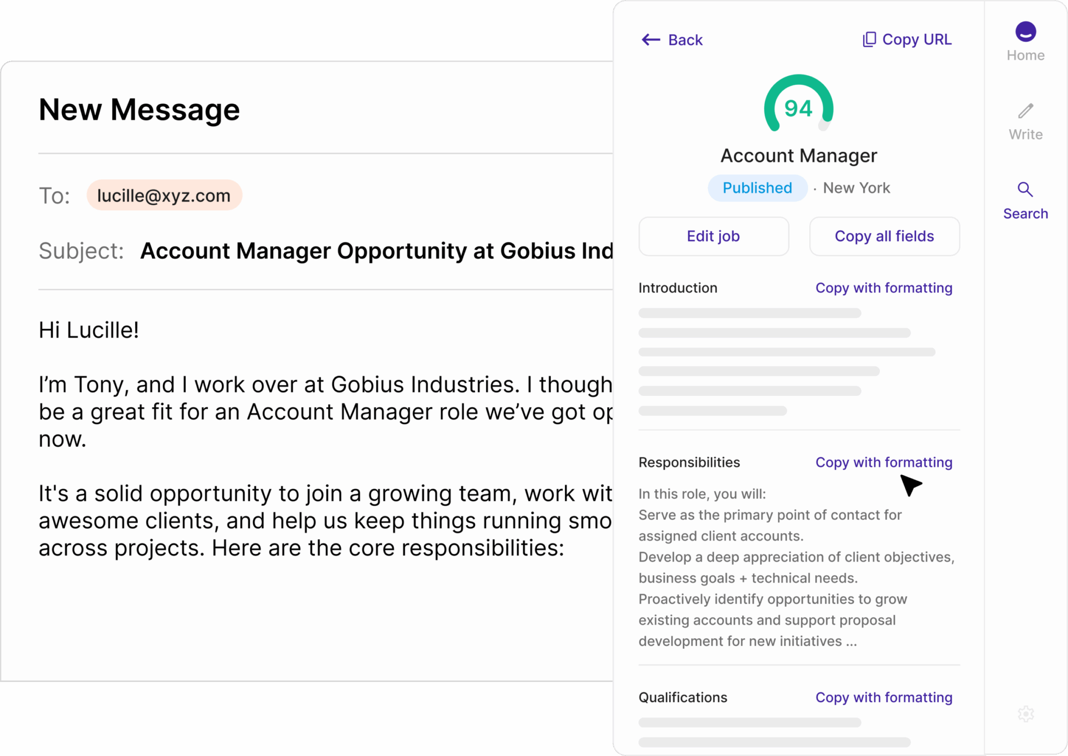 Embed best in class hiring practices and company-specific standards to every tool