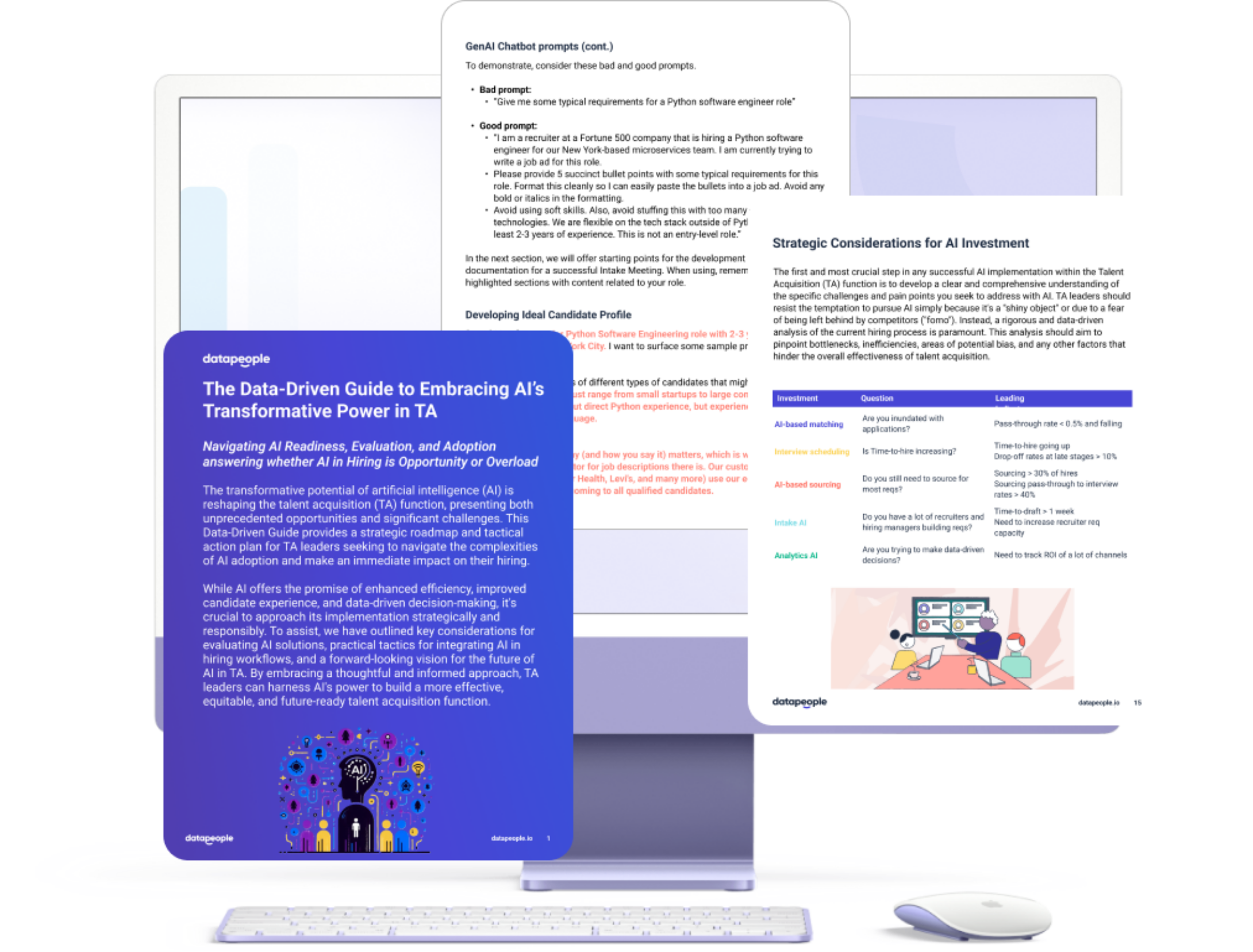 Preview image showcasing key parts of the Data-Driven Guide to Embracing AI in Talent Acquisition